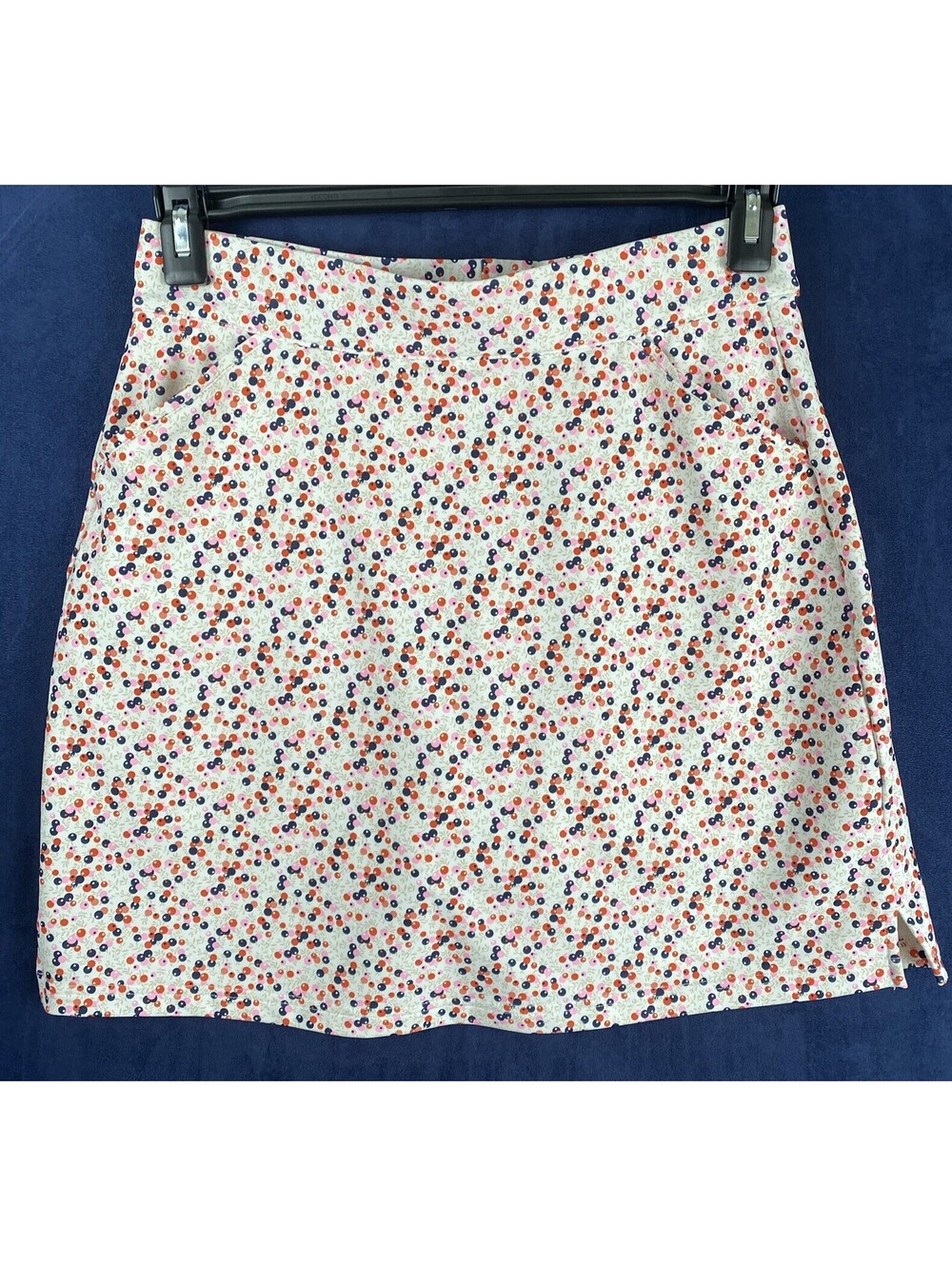 Peter Millar Women’s Golf Skort Sz S UPF 50+ White Pink/Red Floral, Pockets